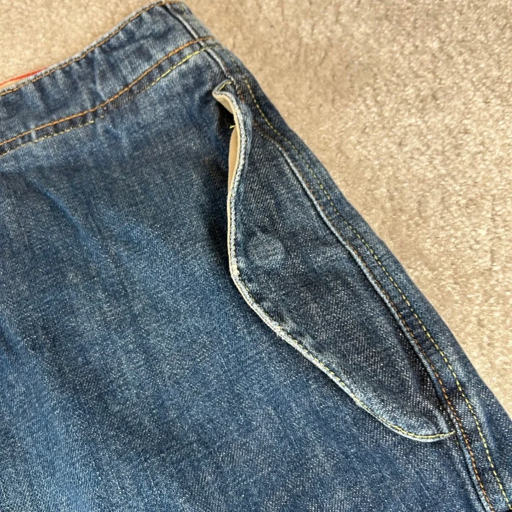 Vintage Y2K Tommy Hilfiger Cargo Shorts Mens 36 Blue Denim Label Baggy Utility